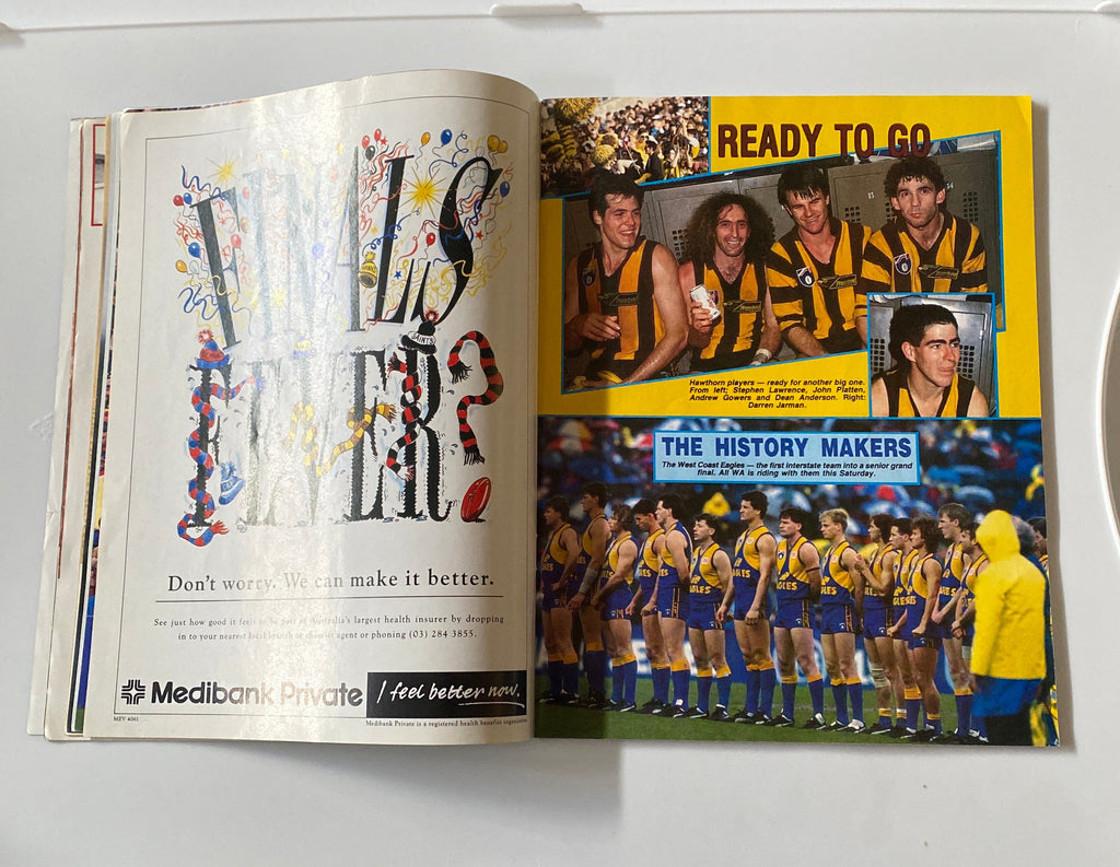 AFL Football Record 1991 Grand Final Hawthorn Hawks v West Coast Eagles