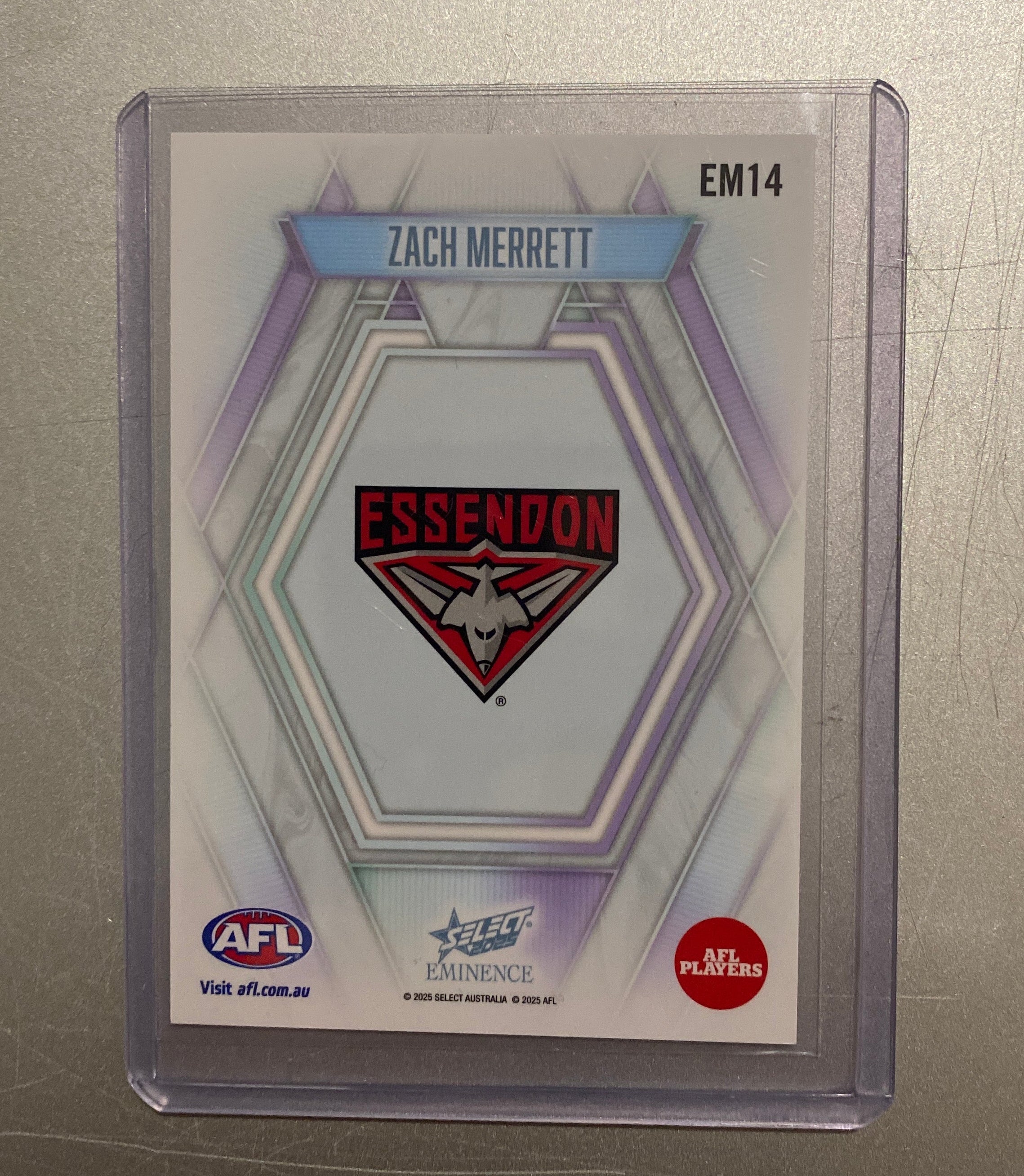 2025 AFL SELECT EMINENCE ZACH MERRETT EMINENCE CARD 10/40 ESSENDON