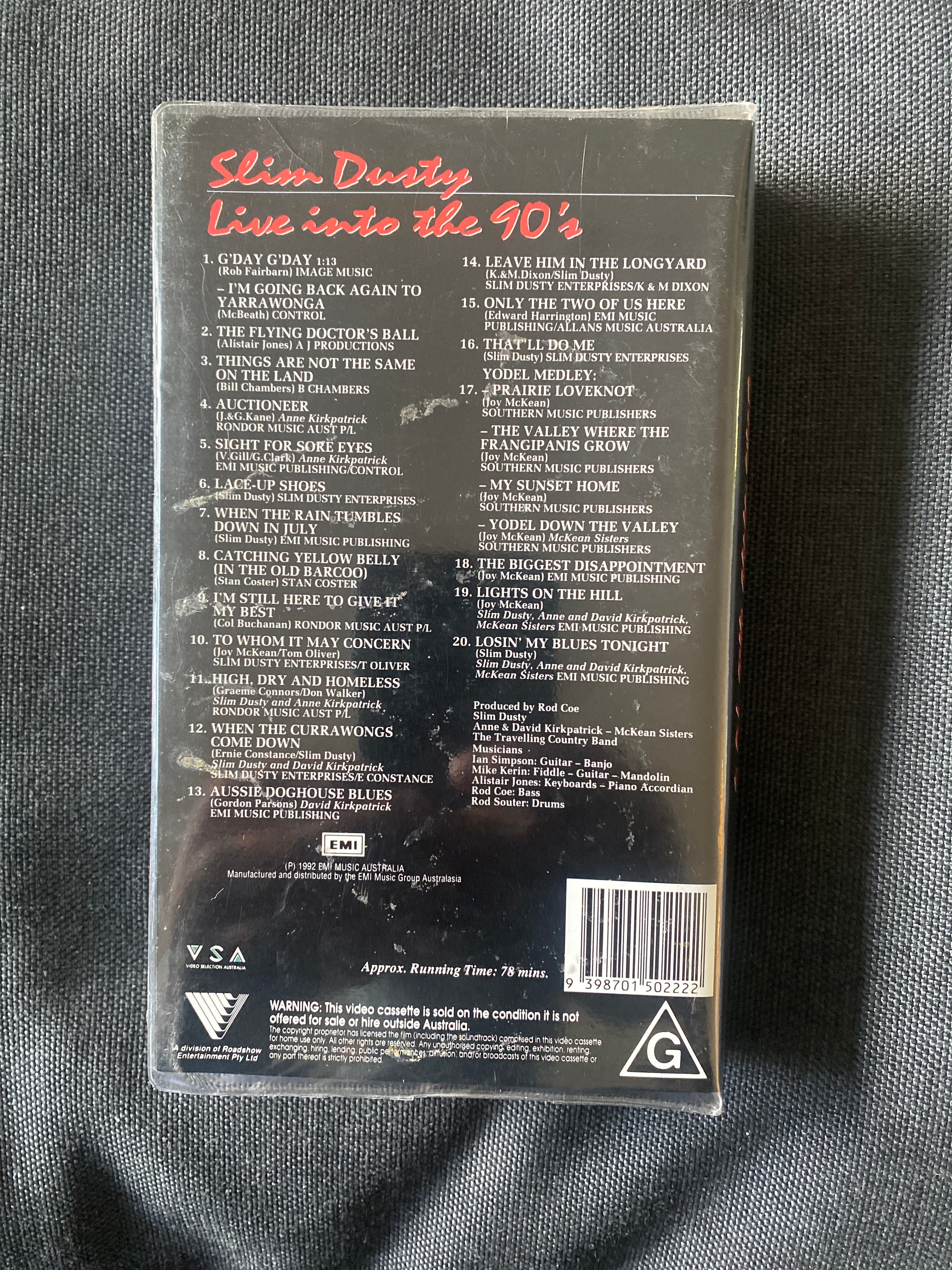 Slim Dusty - Live Into The Nineties VHS Movie Video Cassette Tape pre owned