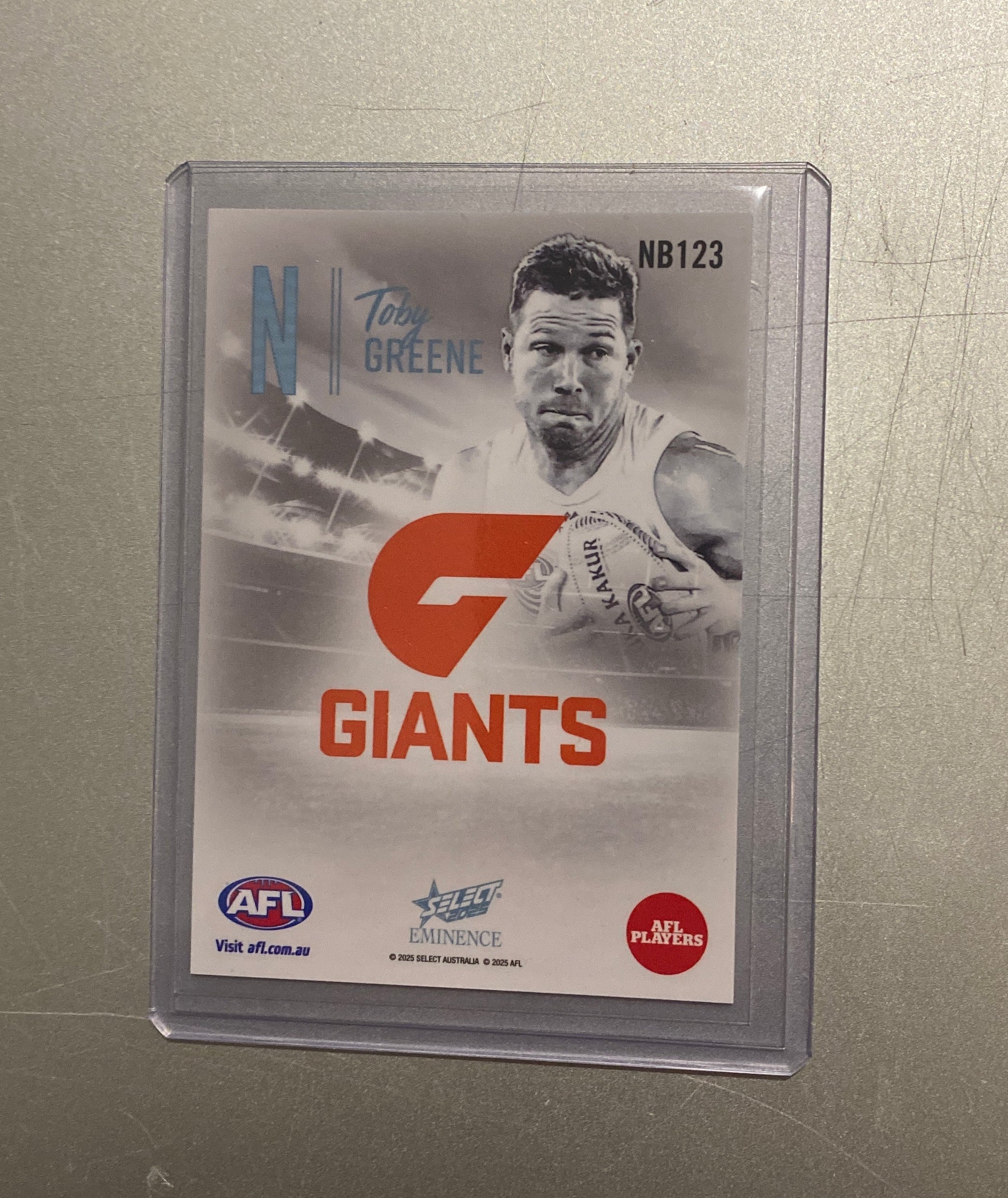 2025 AFL Eminence Nameplate Platinum Card Toby Greene (N) LOW  #35/40 GWS Giants