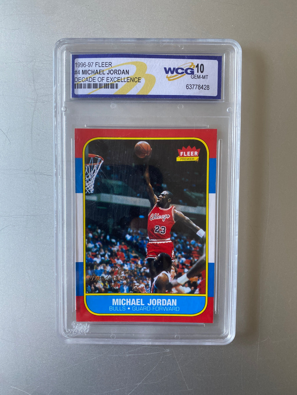 1996-97 Fleer #4 Michael Jordan Basketball Card WCG 10