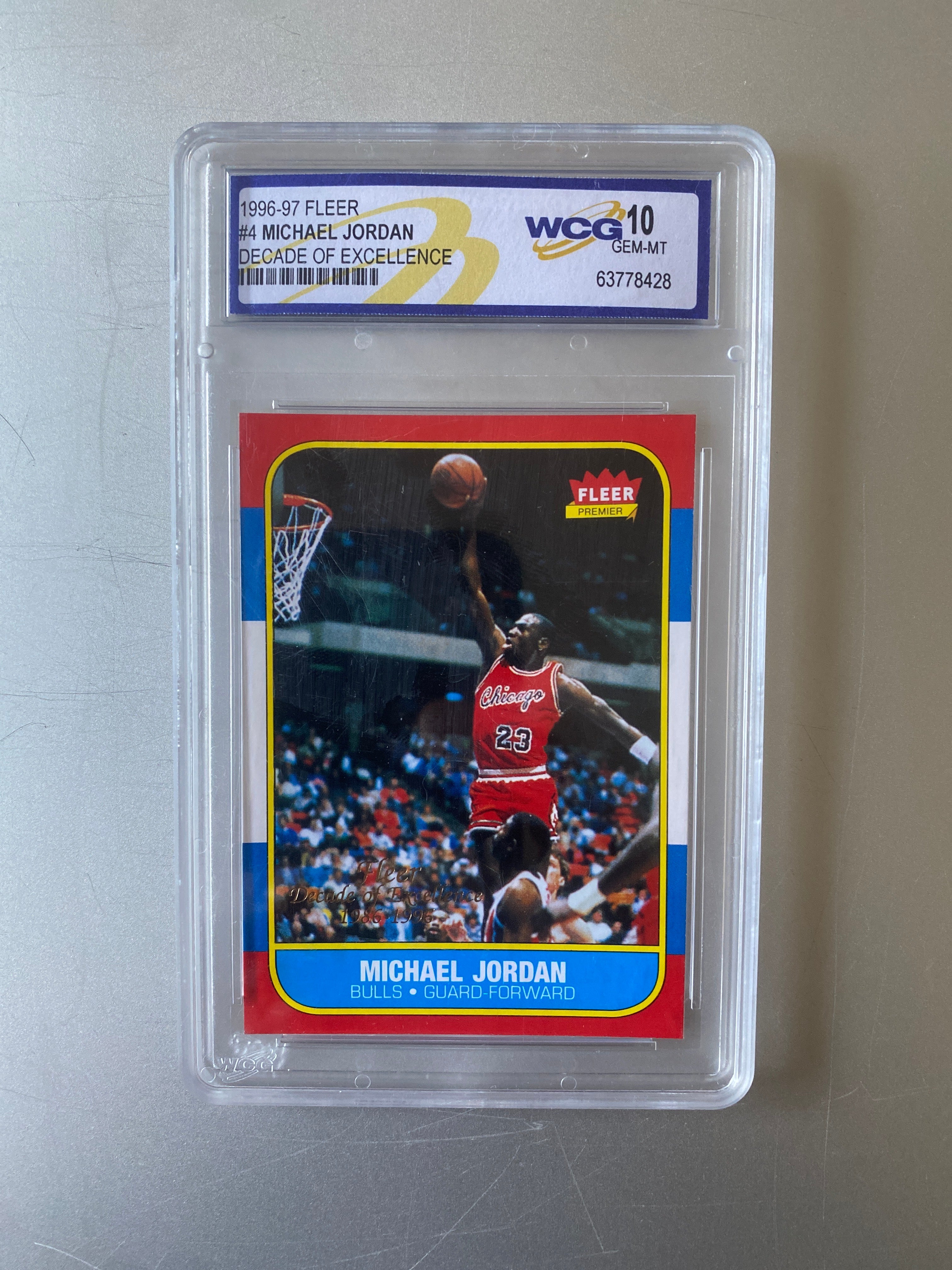 1996-97 Fleer #4 Michael Jordan Basketball Card WCG 10