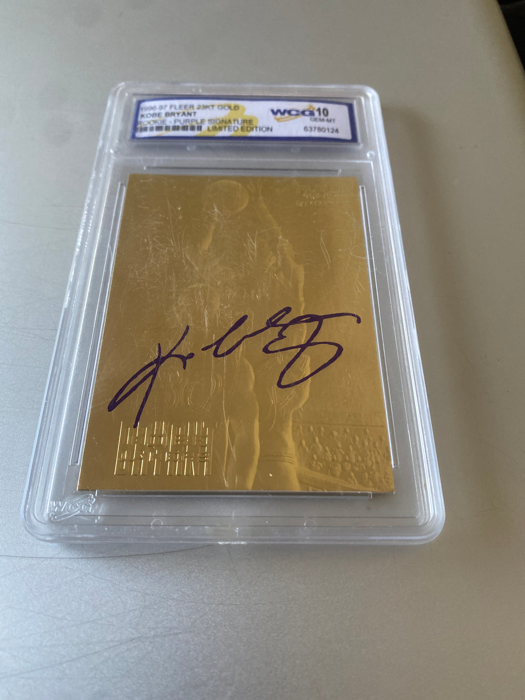 KOBE BRYANT 1996 97 Fleer ROOKIE Purple Signature 23KT Gold Card  GEM MINT 10 RC