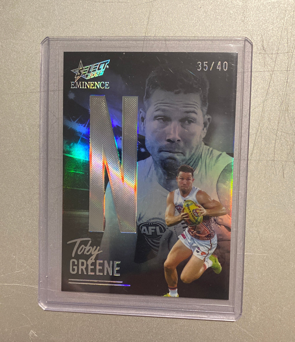 2025 AFL Eminence Nameplate Platinum Card Toby Greene (N) LOW  #35/40 GWS Giants