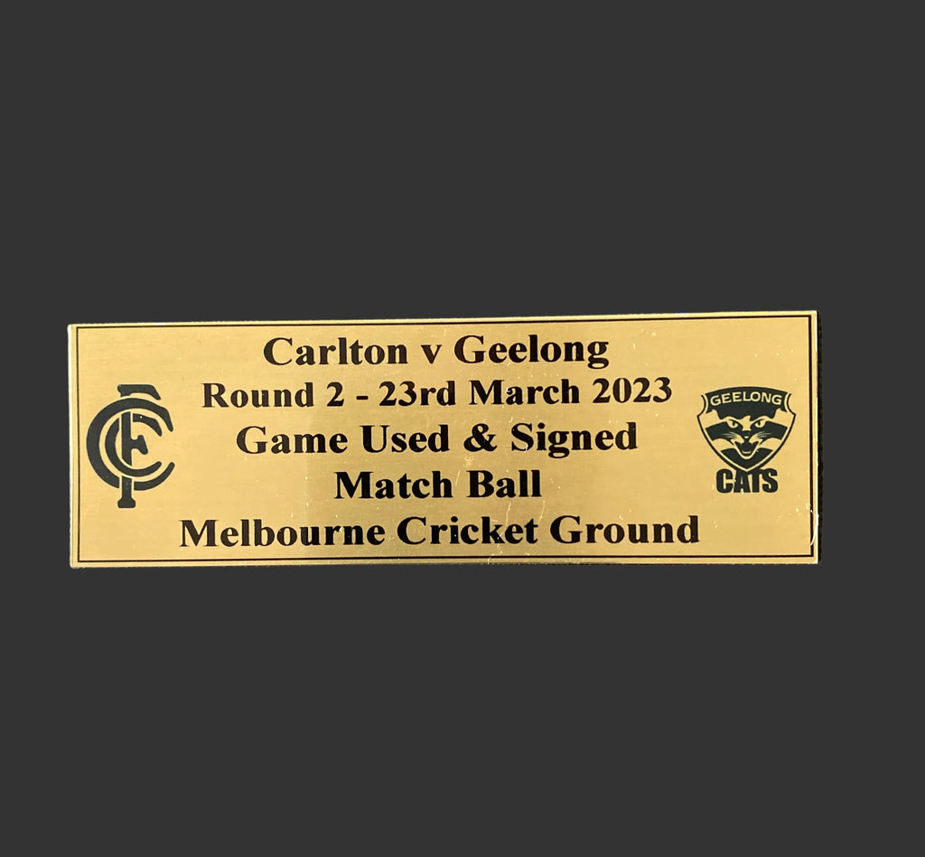 Carlton v Geelong Round 2-23rd Match 2023 Game Used and Signed Match Ball Melbourne Cricket Ground