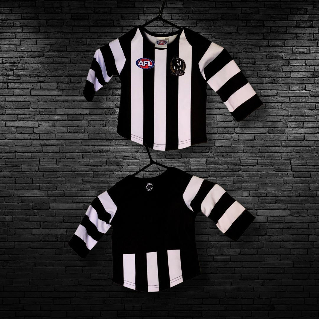 Collingwood Magpies Toddler Long Sleeve Official AFL Jersey