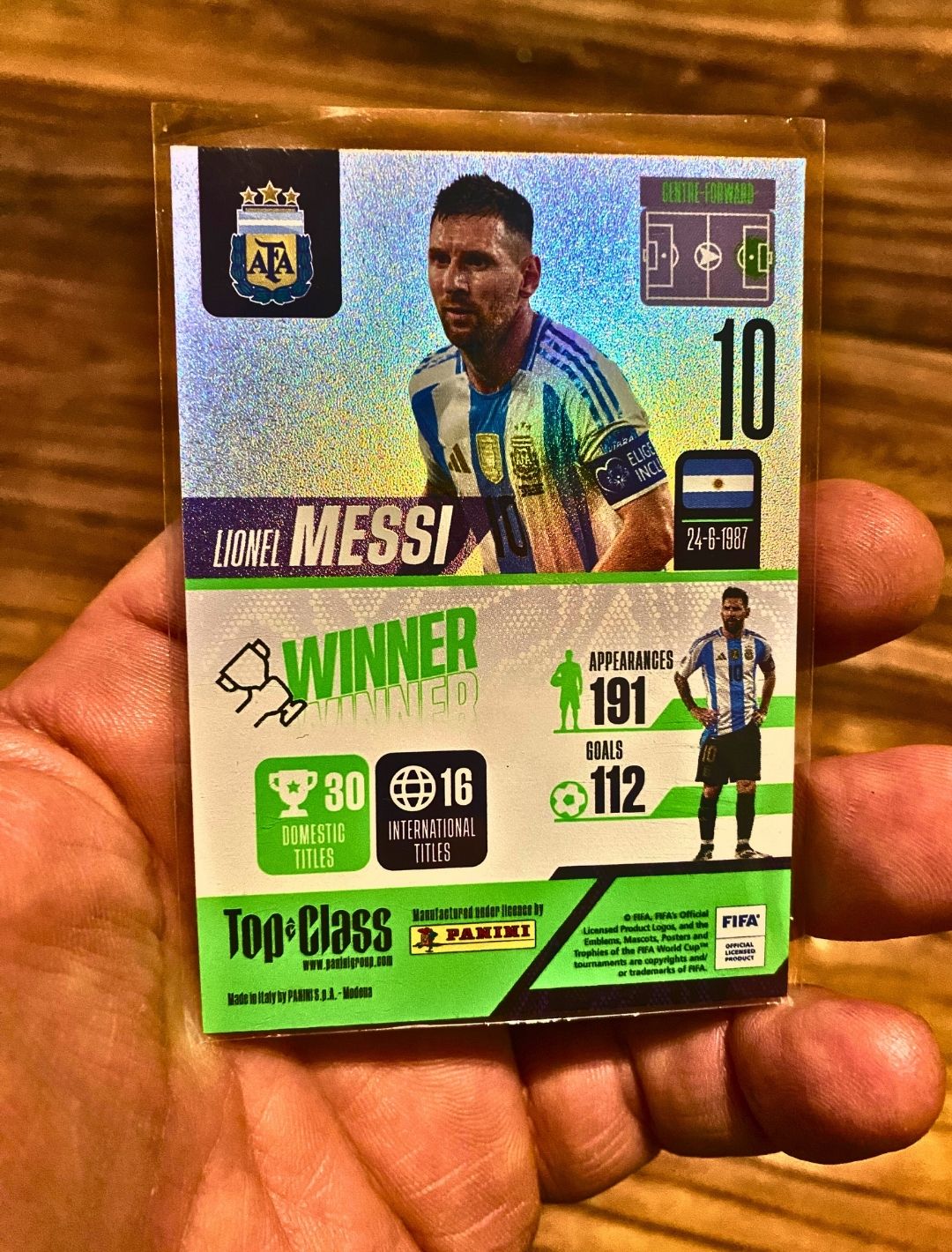 Panini Trading Card 191 - Lionel Messi No 10