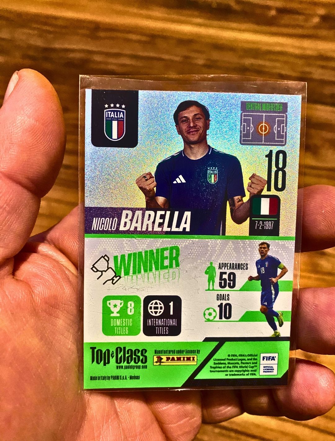 Panini Trading Card 197 - Nicoli Barella No 18