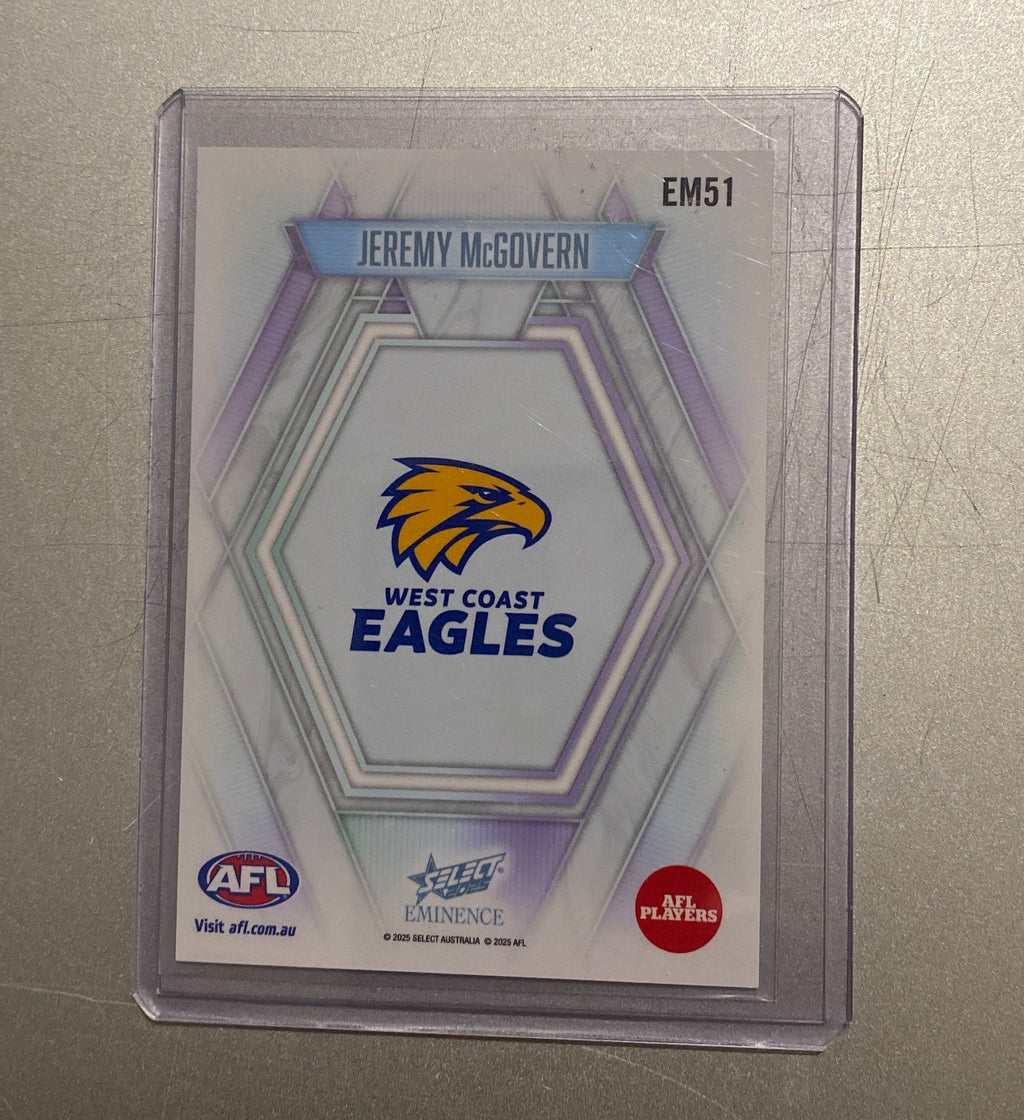 Jeremy McGovern Eminence Case Hit 18/40 Select 2025 AFL EM51 West Coast Eagles